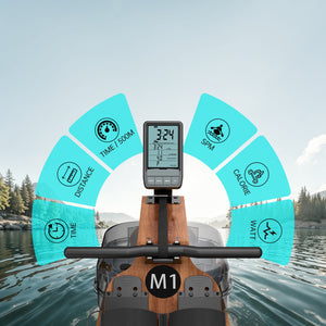JASPORT M1 Máquina de remo de agua plegable para casa – Color nogal