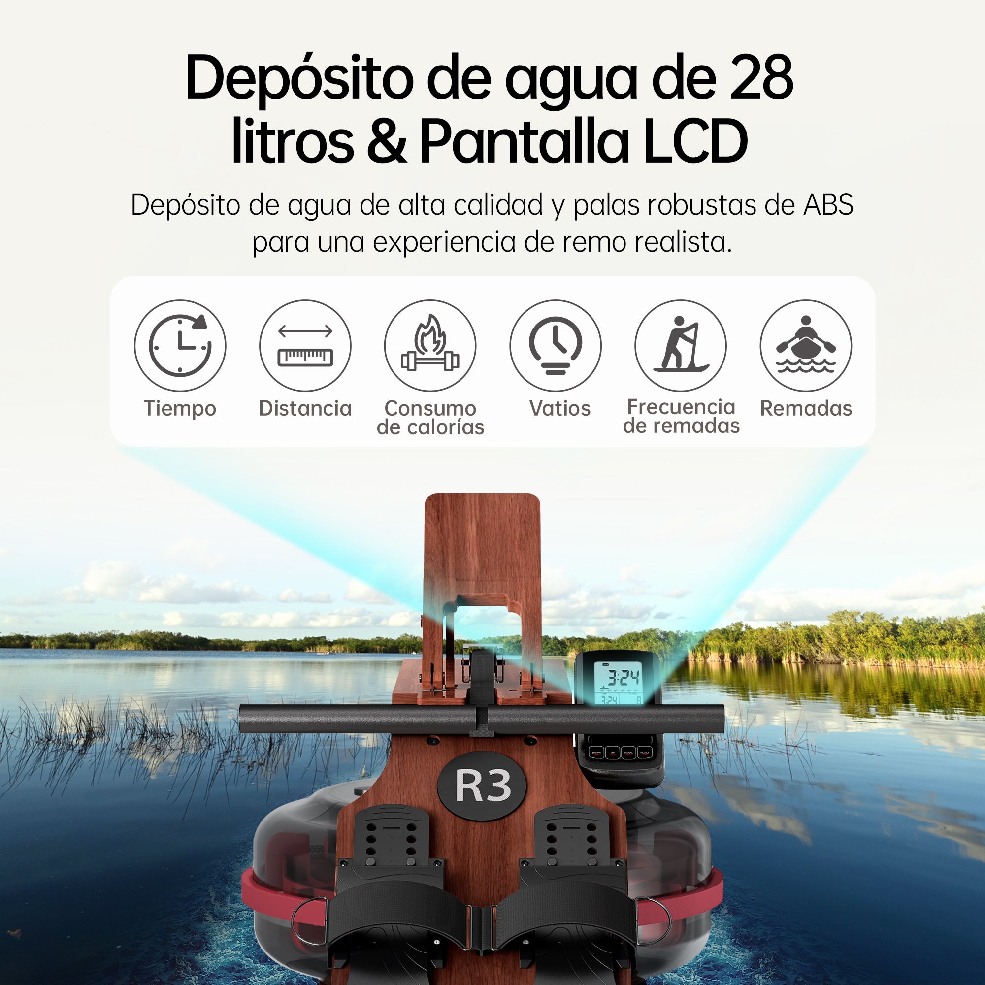 JASPORT R3 Máquina de Remo de Agua Plegable para Casa (Sapeli)