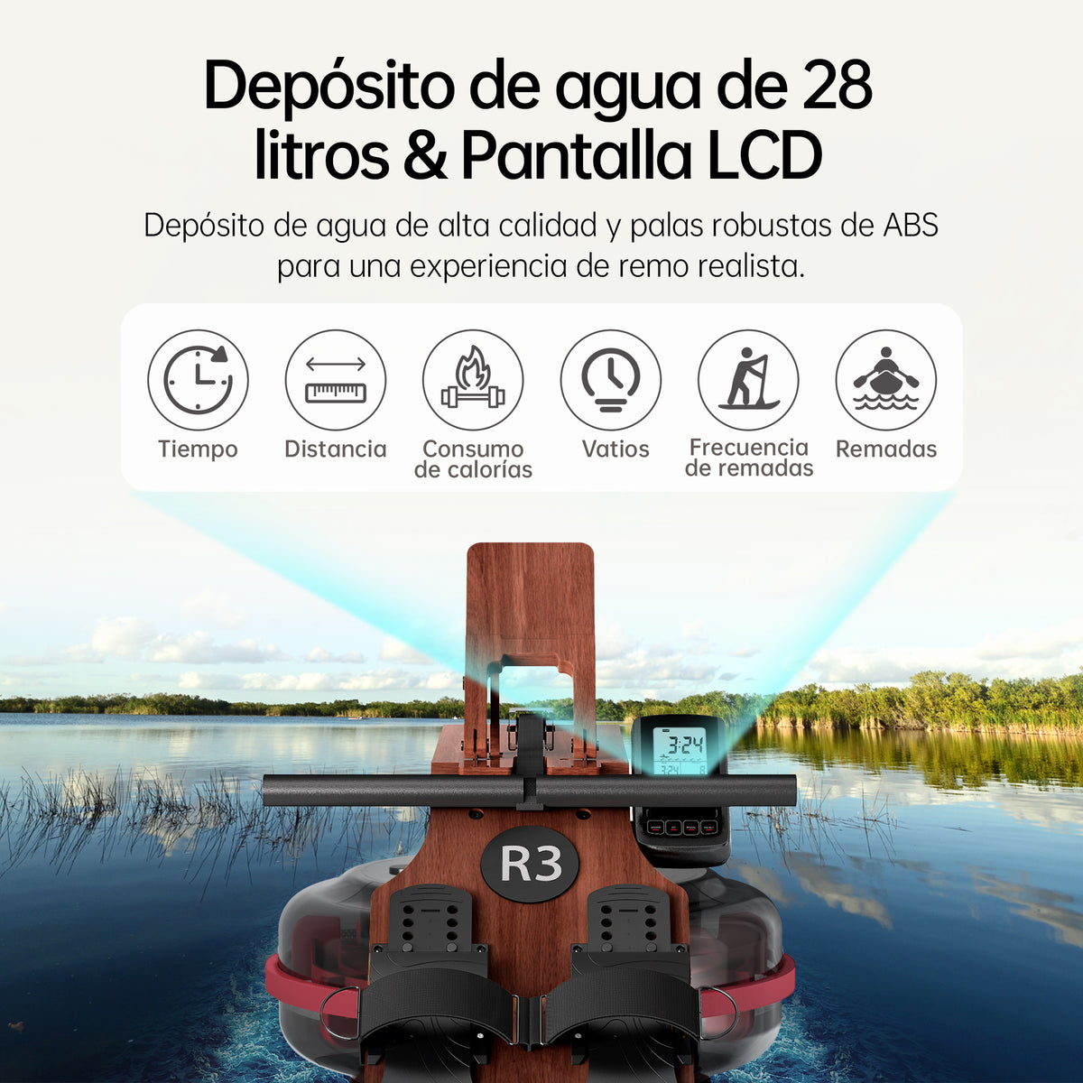 JASPORT R3 Máquina de Remo de Agua Plegable para Casa (Sapeli)