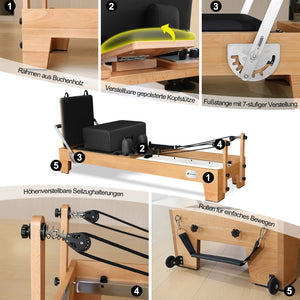 JASPORT P80 Reformer Pilates de madera de haya