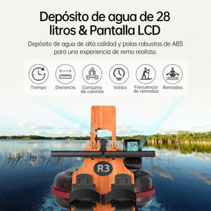JASPORT R3 Máquina de Remo de Agua Plegable para Casa (Cerezo)
