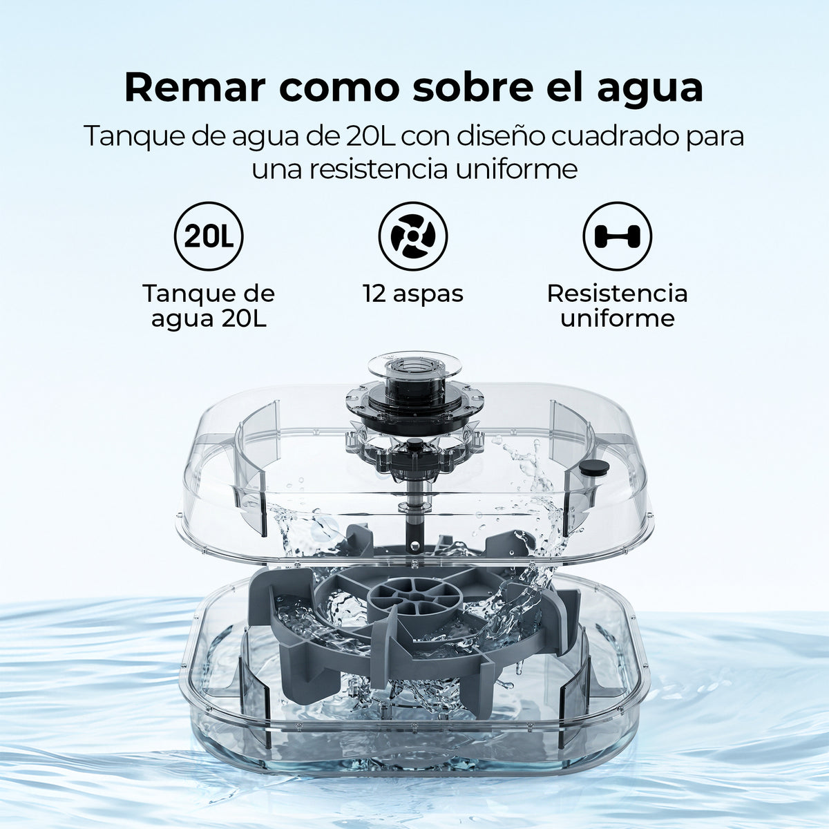 JASPORT M1 Máquina de remo de agua plegable para casa – Color nogal