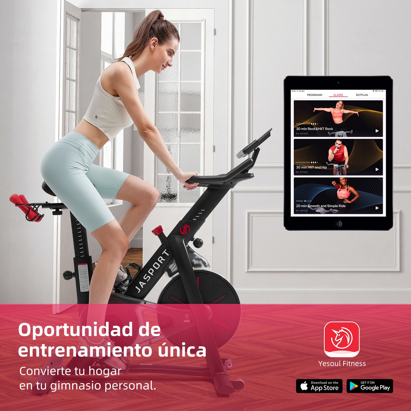 JASPORT S3 Bicicleta indoor inteligente – Negro