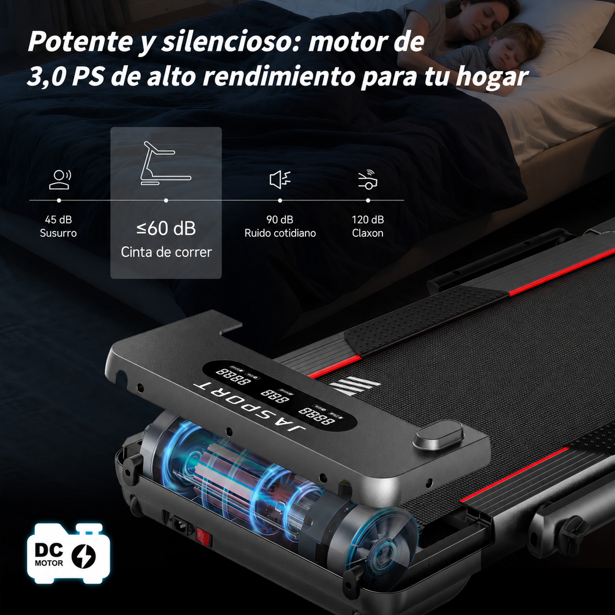 Cinta de correr 2 en 1 JASPORT GL3 para el hogar