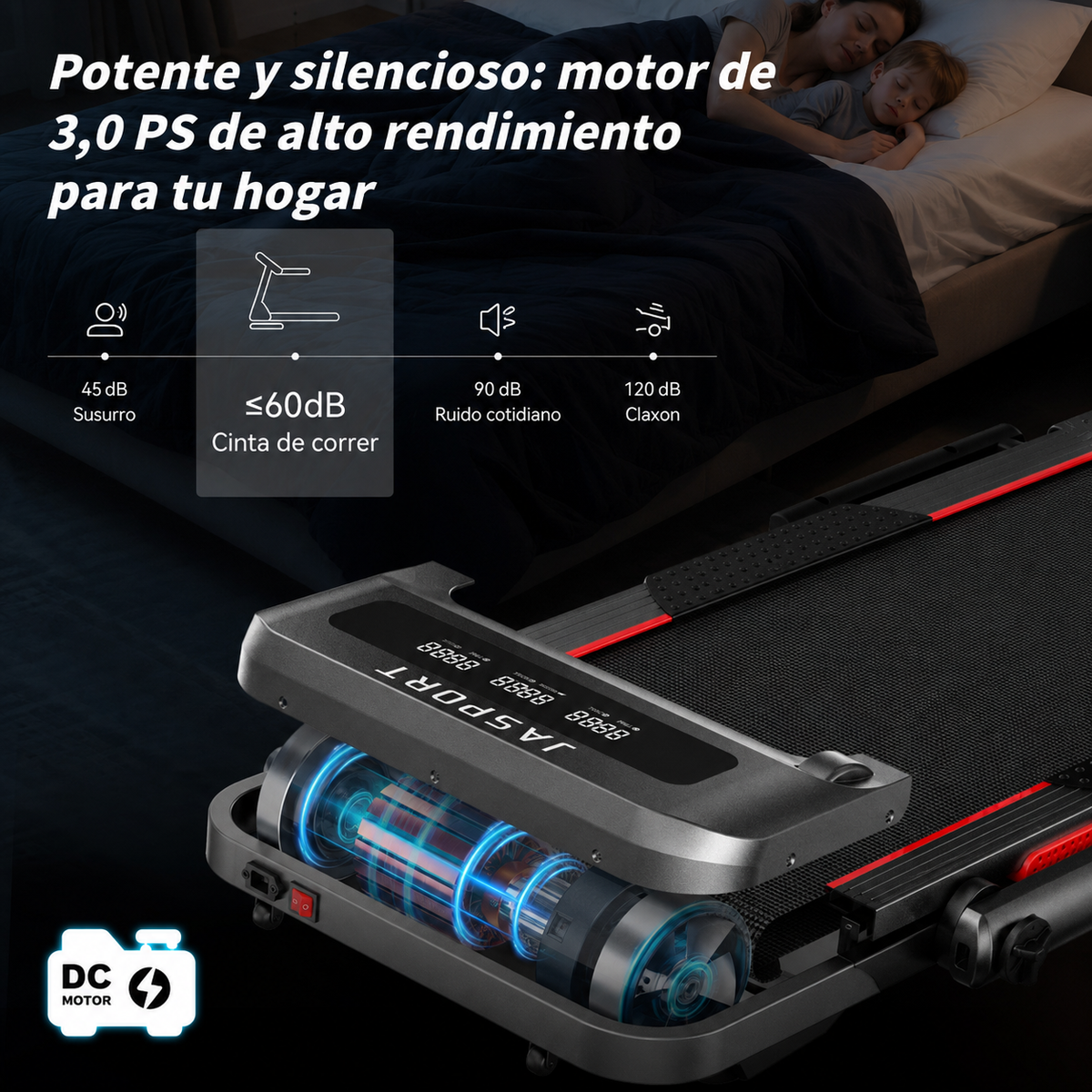 Cinta de correr 2 en 1 JASPORT GL3H para uso doméstico