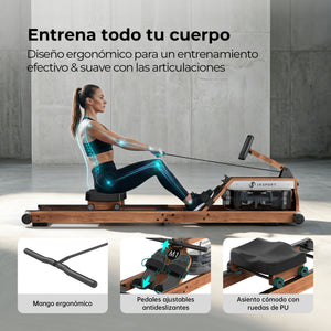 JASPORT M1 Máquina de remo de agua plegable para casa – Color nogal