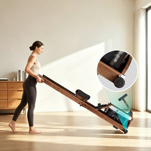JASPORT M1 Máquina de remo de agua plegable para casa – Color nogal