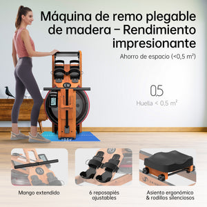 JASPORT R3 Máquina de Remo de Agua Plegable para Casa (Cerezo)