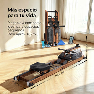 JASPORT M1 Máquina de remo de agua plegable para casa – Color nogal