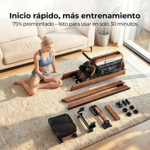 JASPORT M1 Máquina de remo de agua plegable para casa – Color nogal