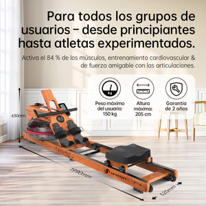 JASPORT R3 Máquina de Remo de Agua Plegable para Casa (Cerezo)